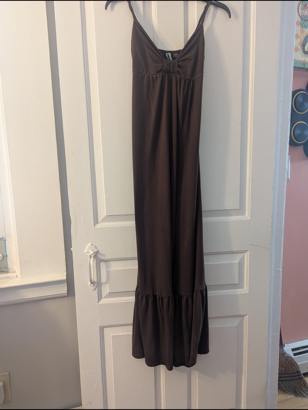 Weavers Chocolate Brown Sleeveless Knot-Neck Maxi Dress